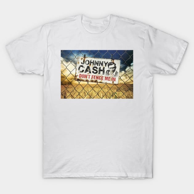 Johnny Cash - Don't Fence Me In T-Shirt by PLAYDIGITAL2020